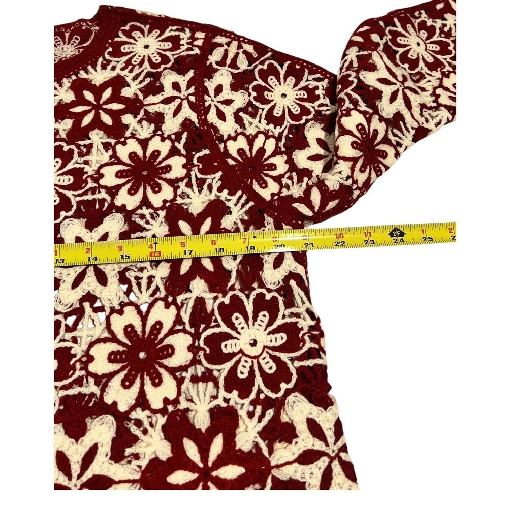 NWT Susan Graver Floral Crochet‎ Lace Button Front Cardigan S - Picture 7 of 13